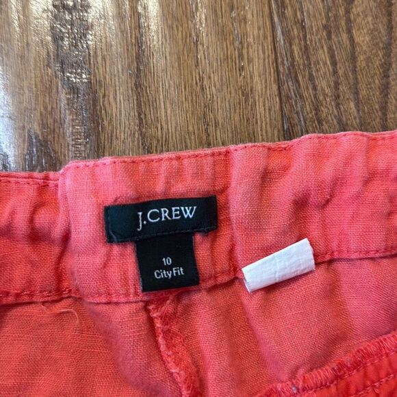 J.Crew 100% linen coral Bermuda short size 10 - Picture 3 of 9